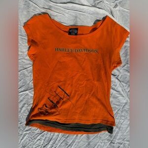 Harley-Davidson Orange distressed baby T-Shirt size L